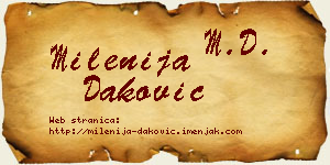 Milenija Daković vizit kartica